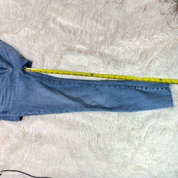 Frame Le Skinny de Jeanne Crop Jean raw hem ripped distressed jeans - Picture 9 of 12